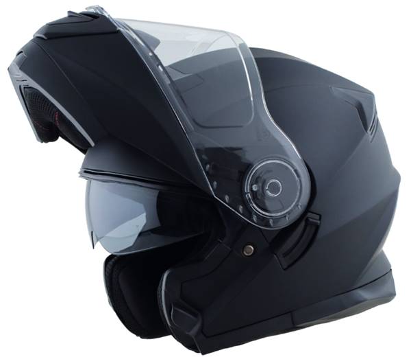 CASCO MODULARE JFM CON DOPPIA VISIERA NERO OPACO