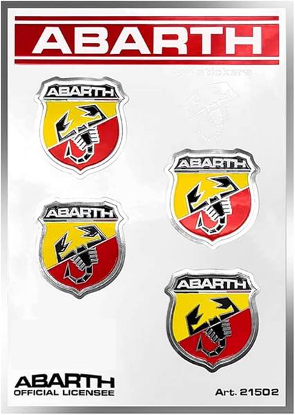 Adesivi Abarth Racing - 4pz scudetti dim. 28x30mm