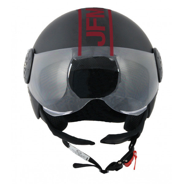 CASCO DEMIJET JFM Con Visiera elicotterista PORPORA FLUO
