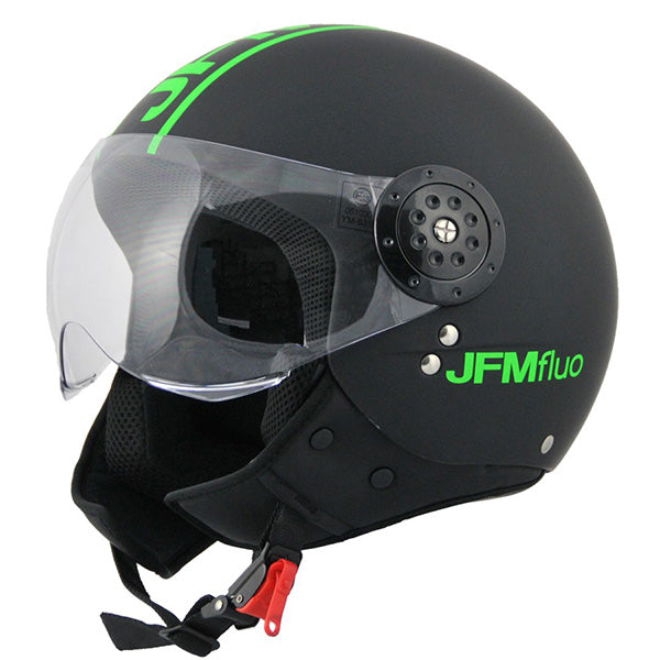 CASCO DEMIJET JFM Con Visiera elicotterista VERDE FLUO