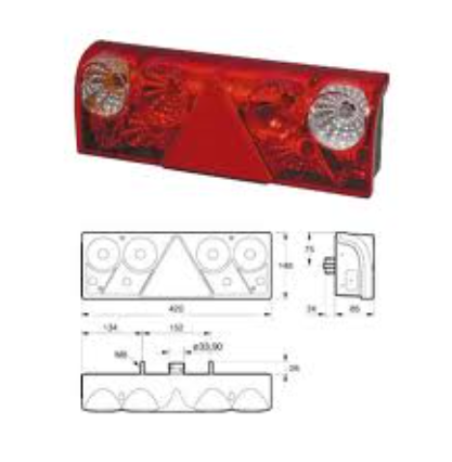 Fanale posteriore EUROPOINT 2 sinistro connettore 7 poli