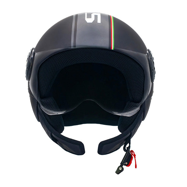 CASCO DEMIJET JFM CVisiera elicotterista NERO OPACO