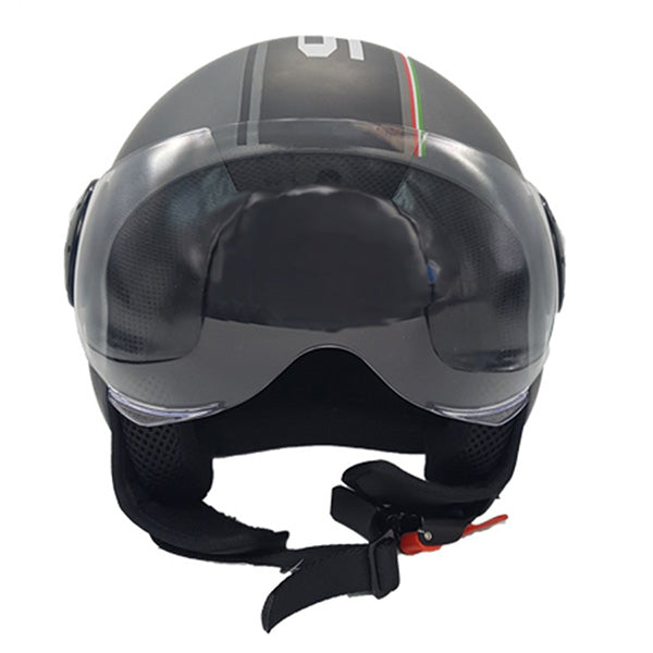 CASCO DEMIJET JFM Con Visiera elicotterista ANTRACITE OPACO