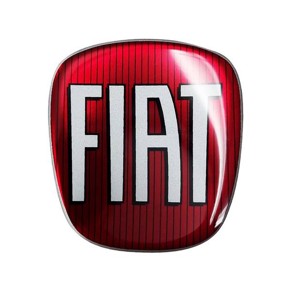 Placca adesiva 3D Fiat ROSSO - diam. 95mm (h 71mm)