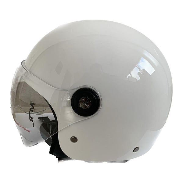 CASCO DEMIJET JFM Con Visiera elicotterista BIANCO LUCIDO