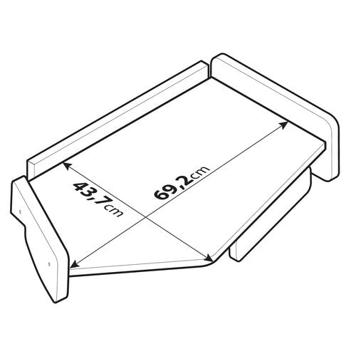 Tavolino con cassetto per cruscotto - Centrale - compatibile per Volvo FH Serie 4 (09/12>05/21) - Volvo FH Serie 5 (06/21>) no monitor su cruscotto