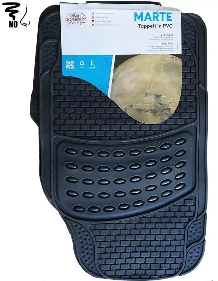 KIT SERIE 4 TAPPETI TAPPETINI AUTO PVC UNIVERSALI RITAGLIABILI
