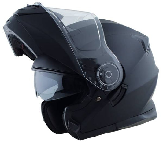 CASCO MODULARE JFM CON DOPPIA VISIERA NERO OPACO