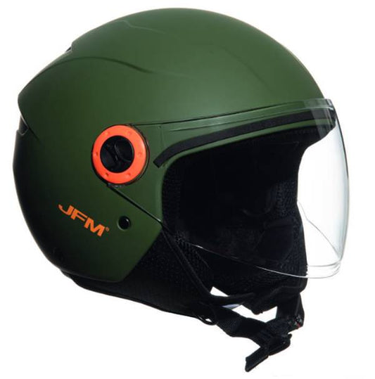 CASCO DEMIJET JFM Con Visiera lunga VERDE MILITARE cover ARANCIO