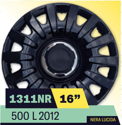 COPPA RUOTA FIAT 500L 2012> NERA LUCIDA Dim. 16
