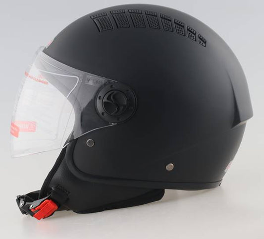 CASCO DEMIJET JFM Con Visiera Lunga NERO OPACO