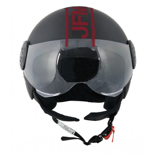 CASCO DEMIJET JFM Con Visiera elicotterista PORPORA FLUO