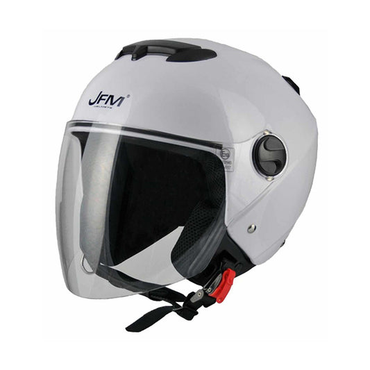 CASCO DEMIJET JFM Con Visiera Lunga BIANCO LUCIDO