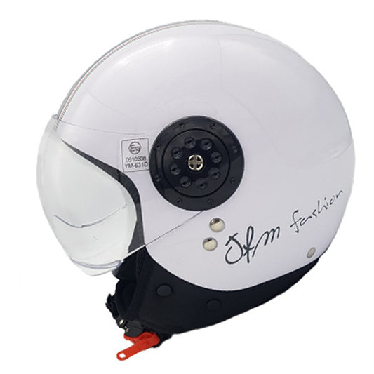CASCO DEMIJET JFM Con Visiera elicotterista BIANCO LUCIDO