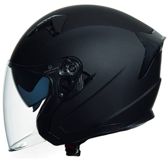CASCO JET JFM CON DOPPIA VISIERA NERO OPACO