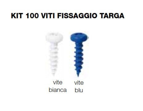 Kit 100 viti fissaggio targa (colore blu)