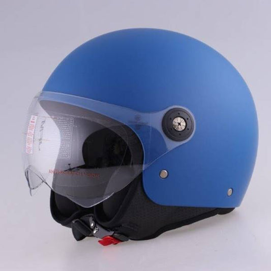 CASCO DEMIJET JFM Con Visiera elicotterista BLU OPACO