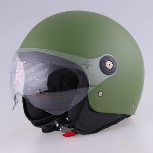 CASCO DEMIJET JFM Con Visiera elicotterista VERDE OPACO