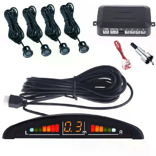 KIT 4 SENSORI DI PARCHEGGIO PER AUTO CON DISPLAY LED ACUSTICO PARKING SENSOR KIT COMPLETO