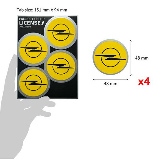 Adesivi Opel - 4pz logo GIALLO dim. 48mm